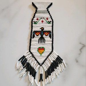 Vintage NATIVE American Indian Seed Bead Necklace Pendant